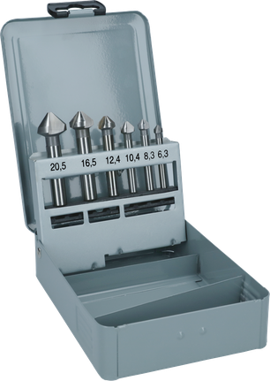 Juego de brocas avellanadoras Bosch PRO de acero rápido para metales blandos, 6 piezas.